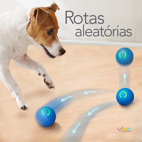 Bola Inteligente Anda Gira Mexe Sozinha Pets Gatos Cachorros