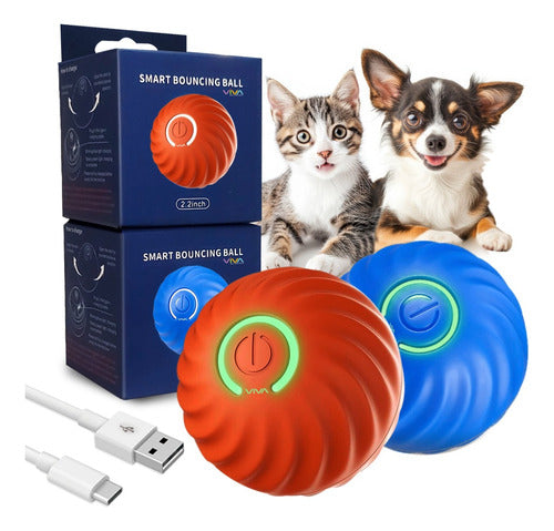 Bola Inteligente Anda Gira Mexe Sozinha Pets Gatos Cachorros