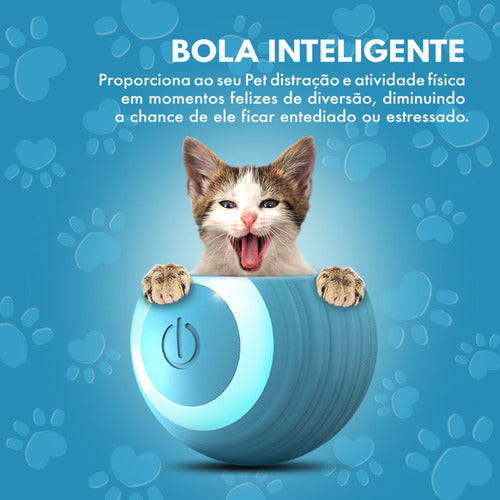 Bola Automática Anda Gira Mexe Sozinha P/ Gato Cachorro Pets